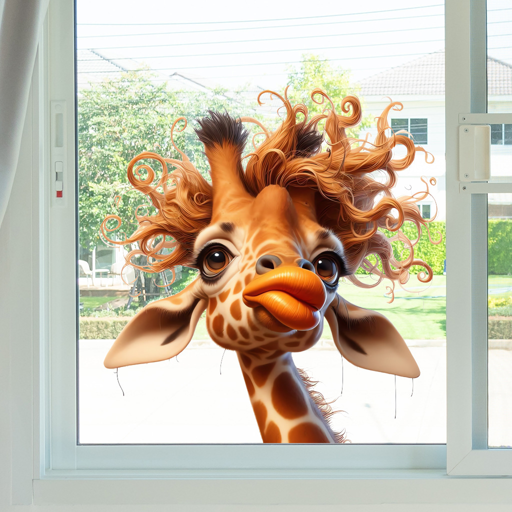 Home Bathroom Wall Tiles - Big-Mouthed Giraffe Wall Sticker Bathroom Toilet