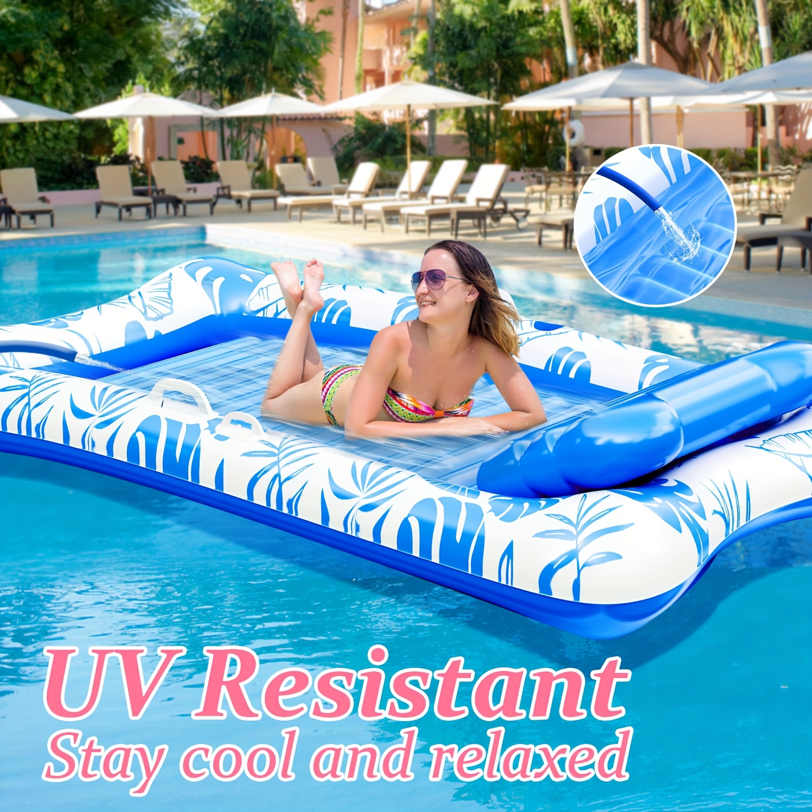 Bathtub Pillow Inflatable - Oversized Inflatable Swimming Pool Float with