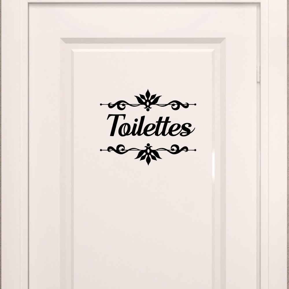 Home Bathroom Wall Tiles - French Toilettes with Flower Bathroom Door