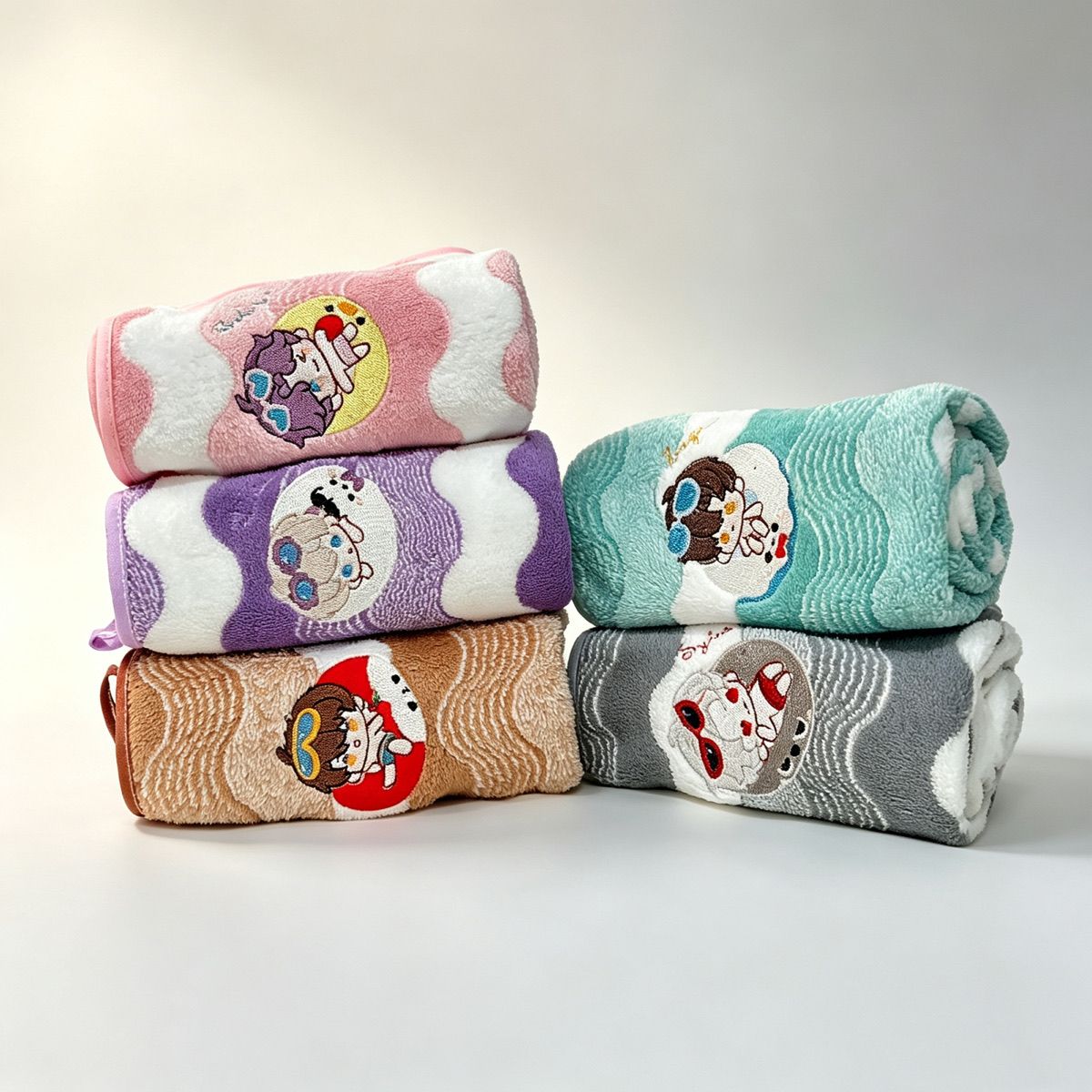 Home Bathroom Set - Anime Love and Deepspace Coral Fleece