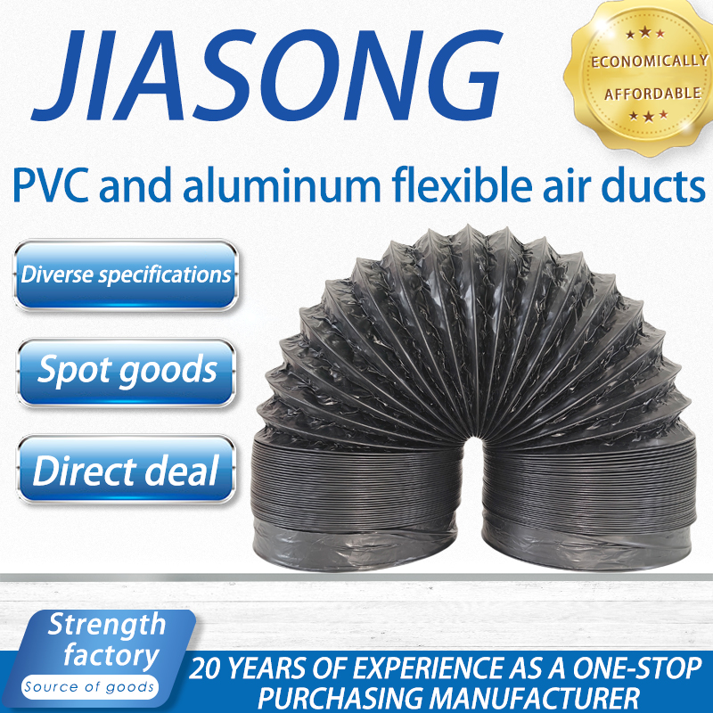 Home Bathroom Ventilation - Black Exhaust Flexible Duct with Venting