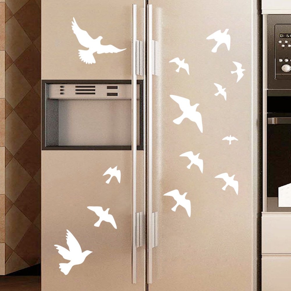 Home Bathroom Wall Tiles - 12Pcs/set Bird Wall Stickers Home Decoration