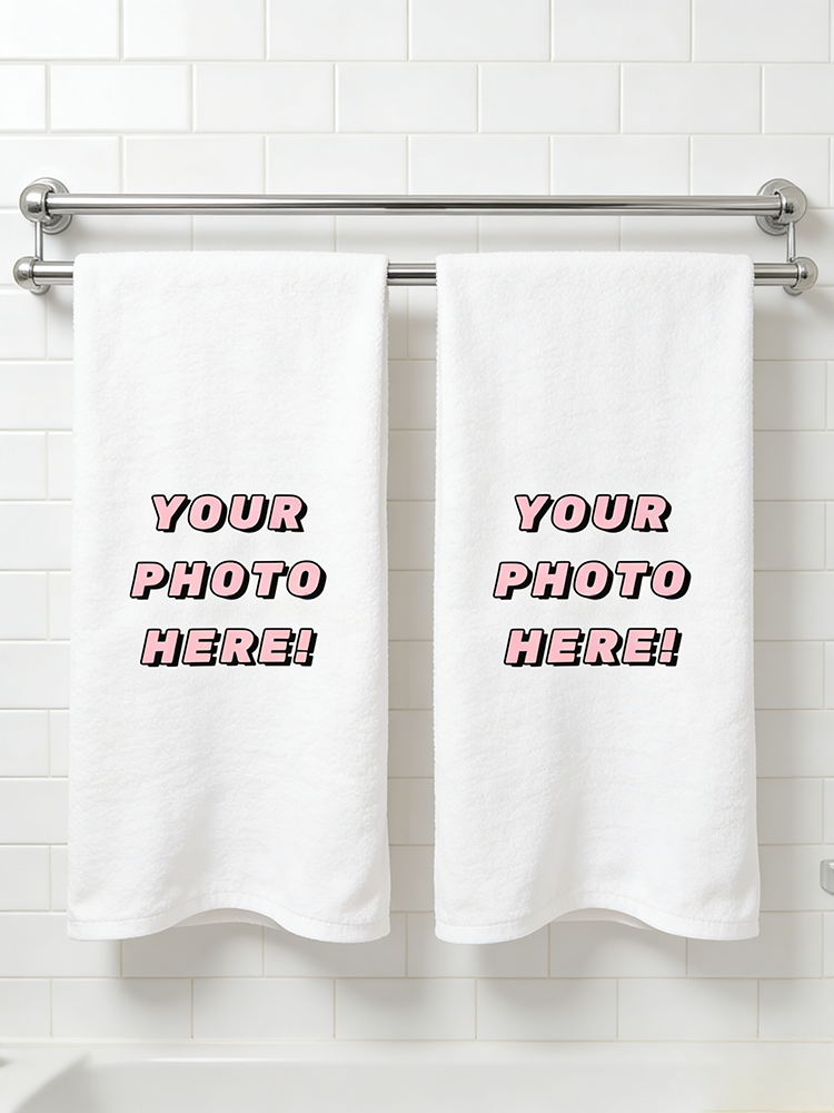 Home Bathroom Images - 1Pc/2Pc Custom Photo Towel, Upload Your