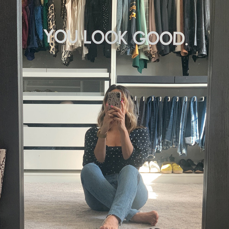Home Bathroom Wall Tiles - You Look Good Mirror Wall Sticker