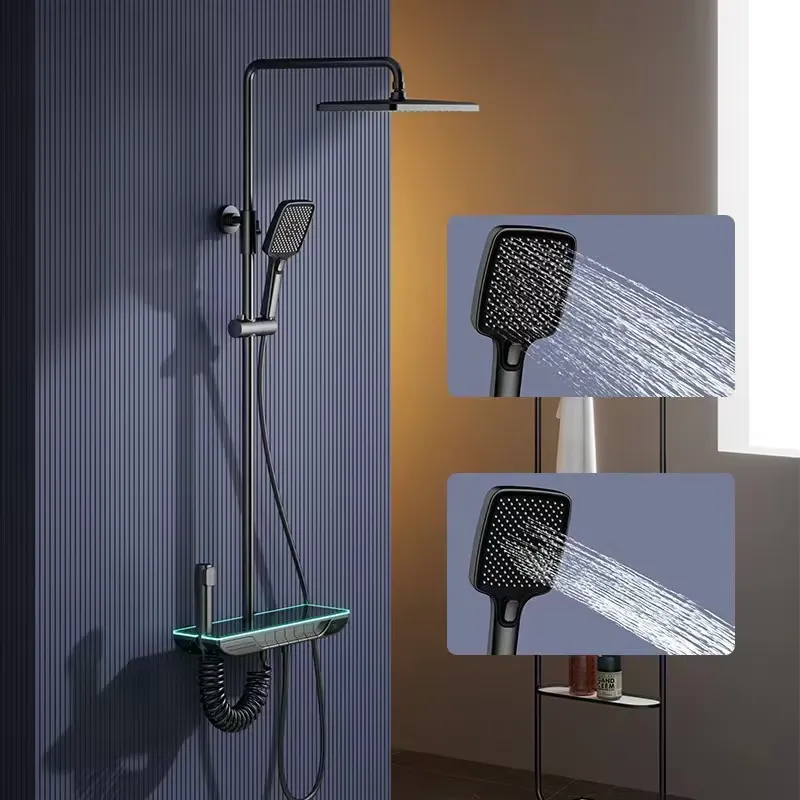 Home Bathroom Set - Smart Digital Thermostatic Shower Set Brass