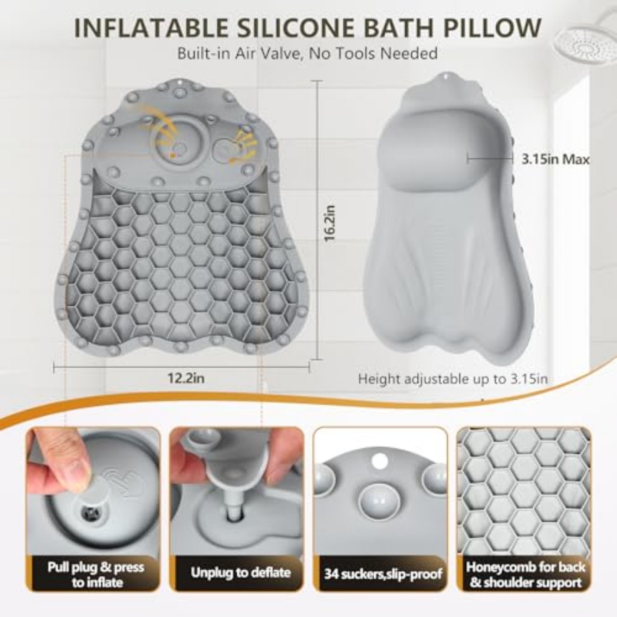 Inflatable Bath Pillows for Tu - огляд і ціна Bathtub Pillow Inflatable