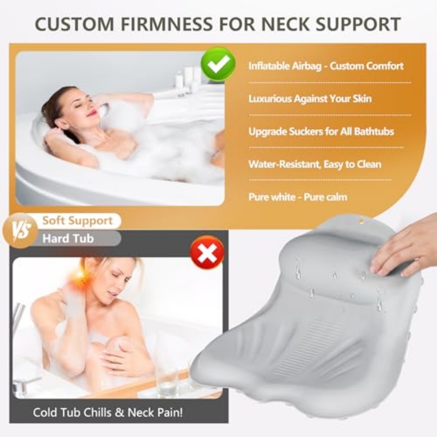 Inflatable Bath Pillows for Tu - огляд і ціна Bathtub Pillow Inflatable