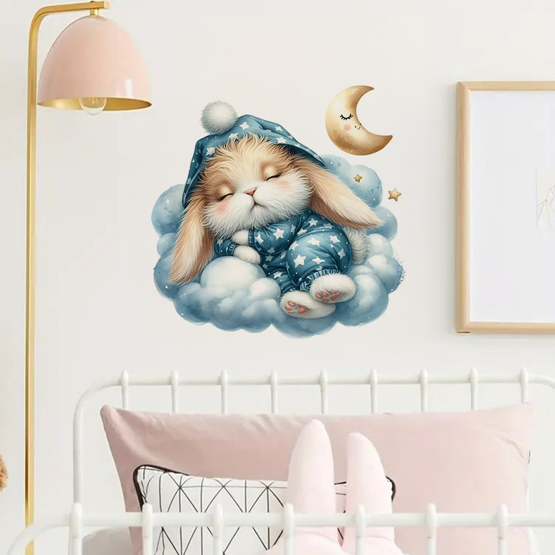 Cute Sleepy Bunny Sticker, Wat - огляд і ціна Home Bathroom Wall Tiles