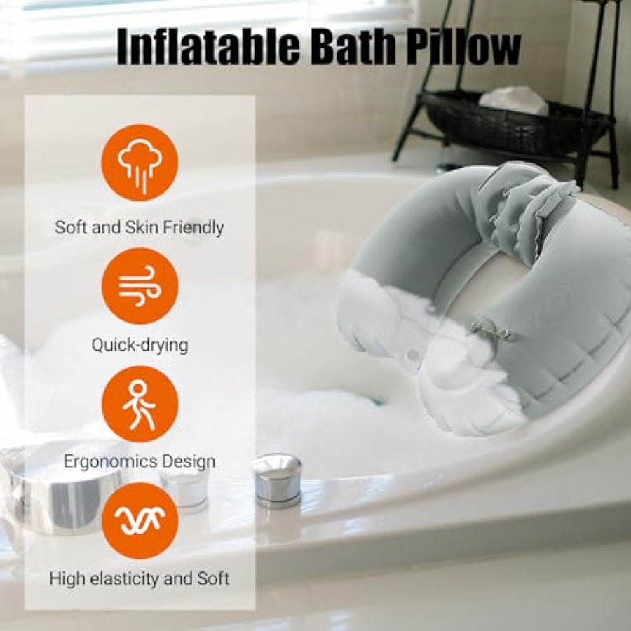 Inflatable Bath Neck Pillows f - огляд і ціна Bathtub Pillow Inflatable