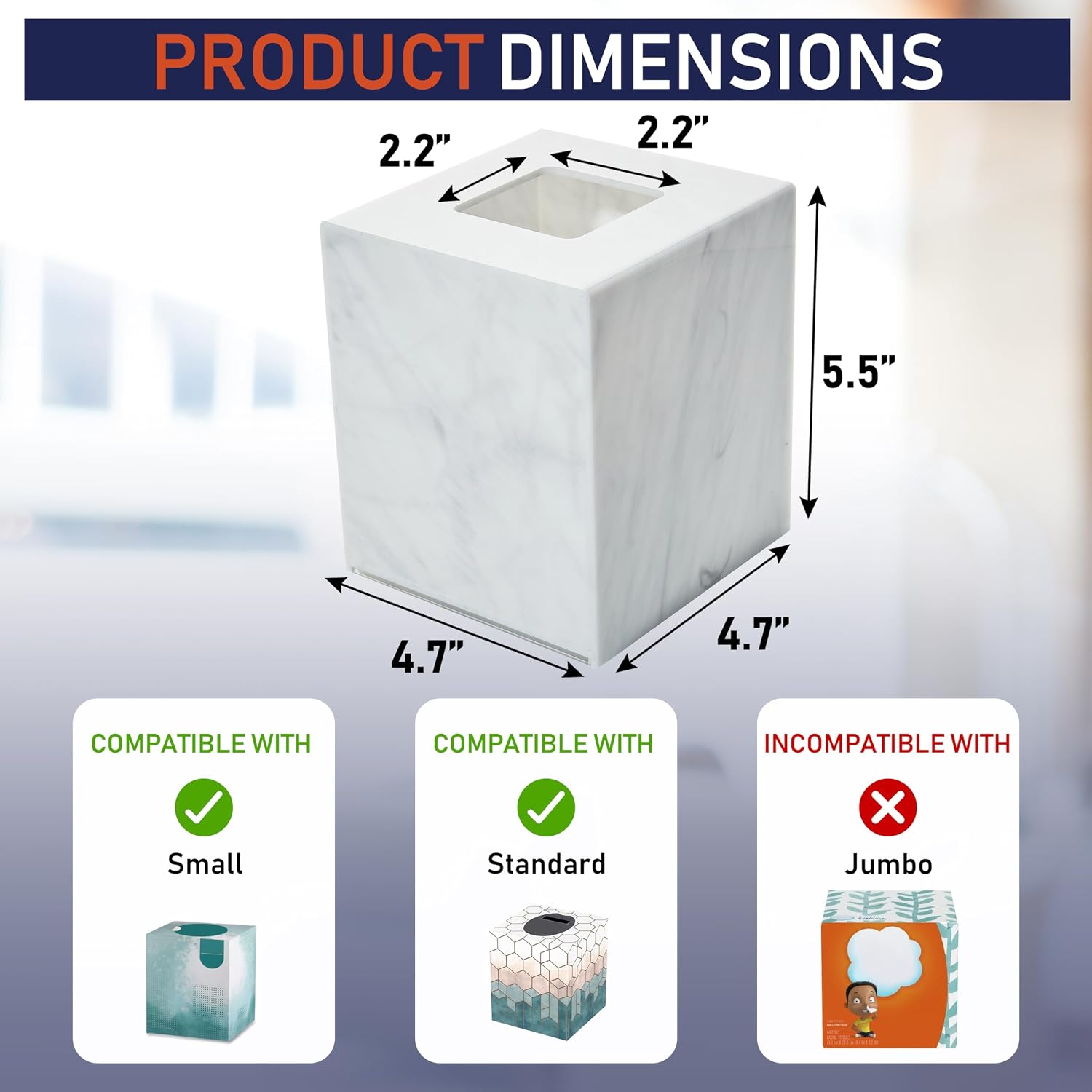 Acrylic Tissue Box Holder Squa - огляд і ціна Home Bathroom Images