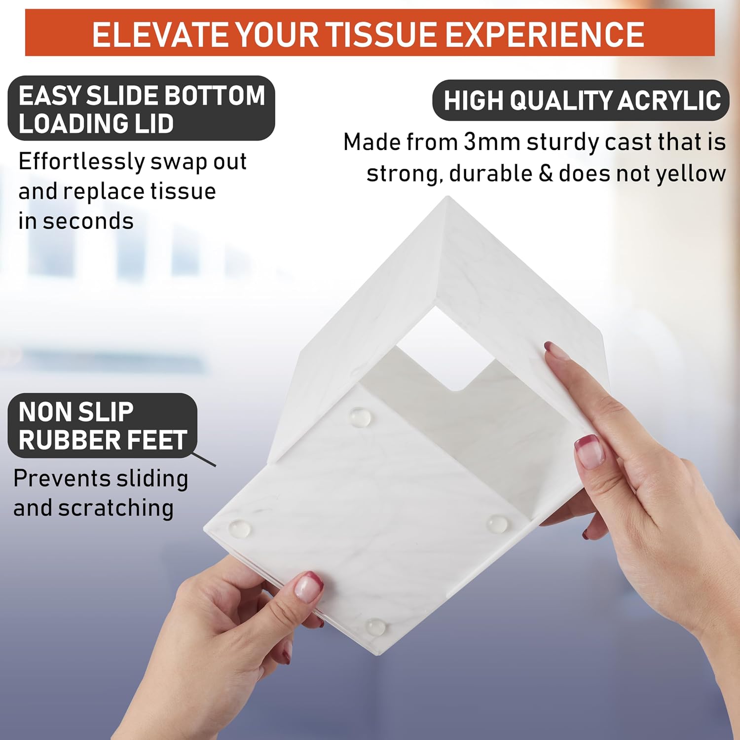 Acrylic Tissue Box Holder Squa - огляд і ціна Home Bathroom Images