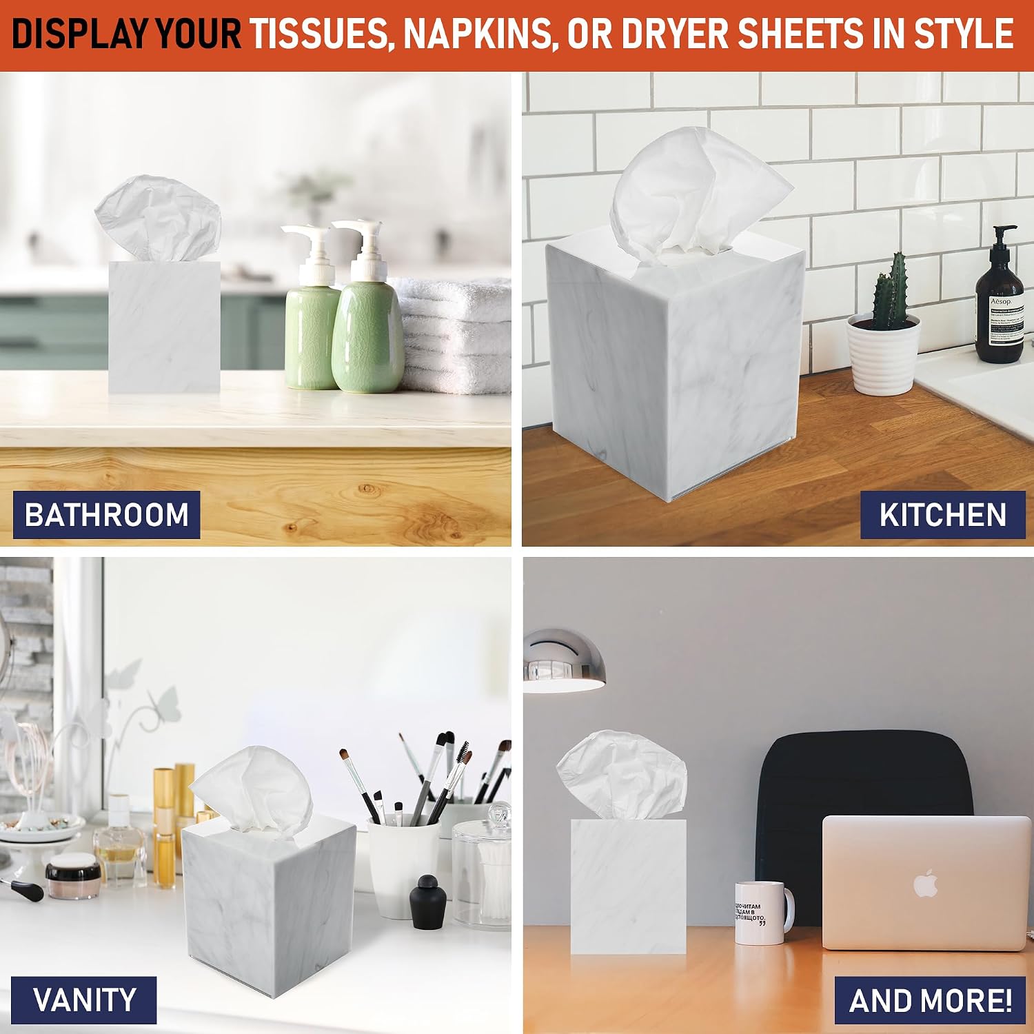 Acrylic Tissue Box Holder Squa - огляд і ціна Home Bathroom Images