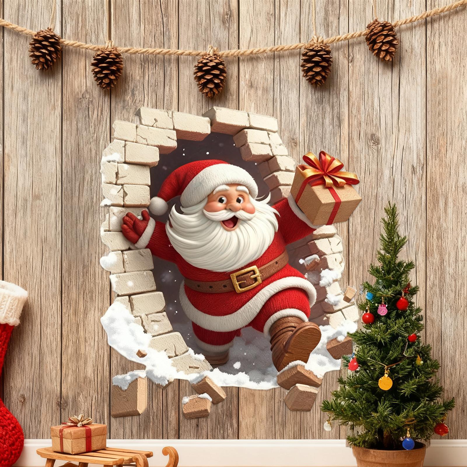 Christmas Santa Wall Decals Ch - огляд і ціна Home Bathroom Break