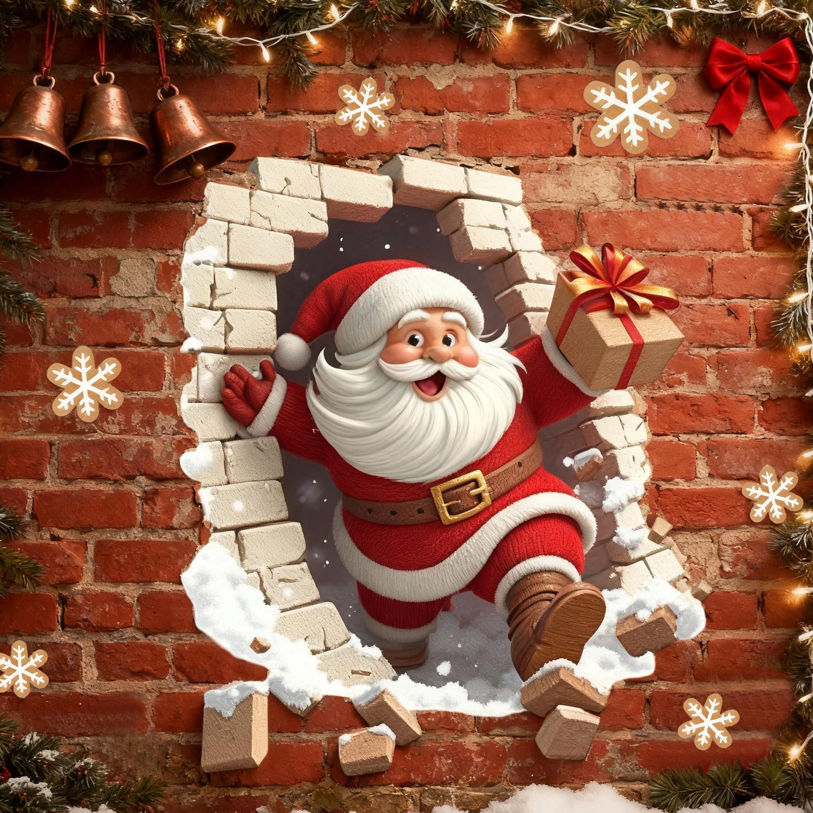 Santa Claus Wall Stickers Chri - огляд і ціна Home Bathroom Break