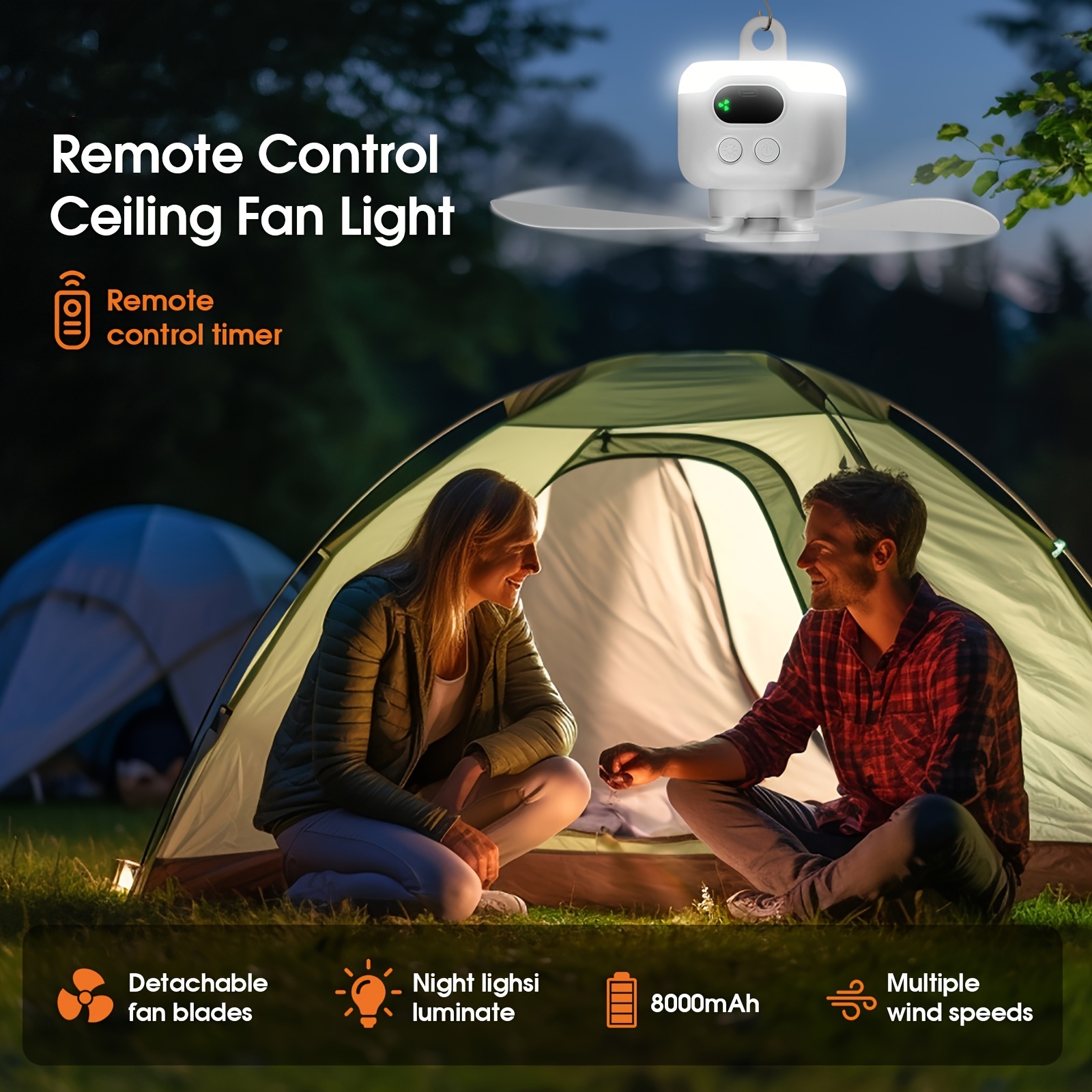 Portable Ceiling Fans 8000mAh  - огляд і ціна Home Bathroom Ventilation