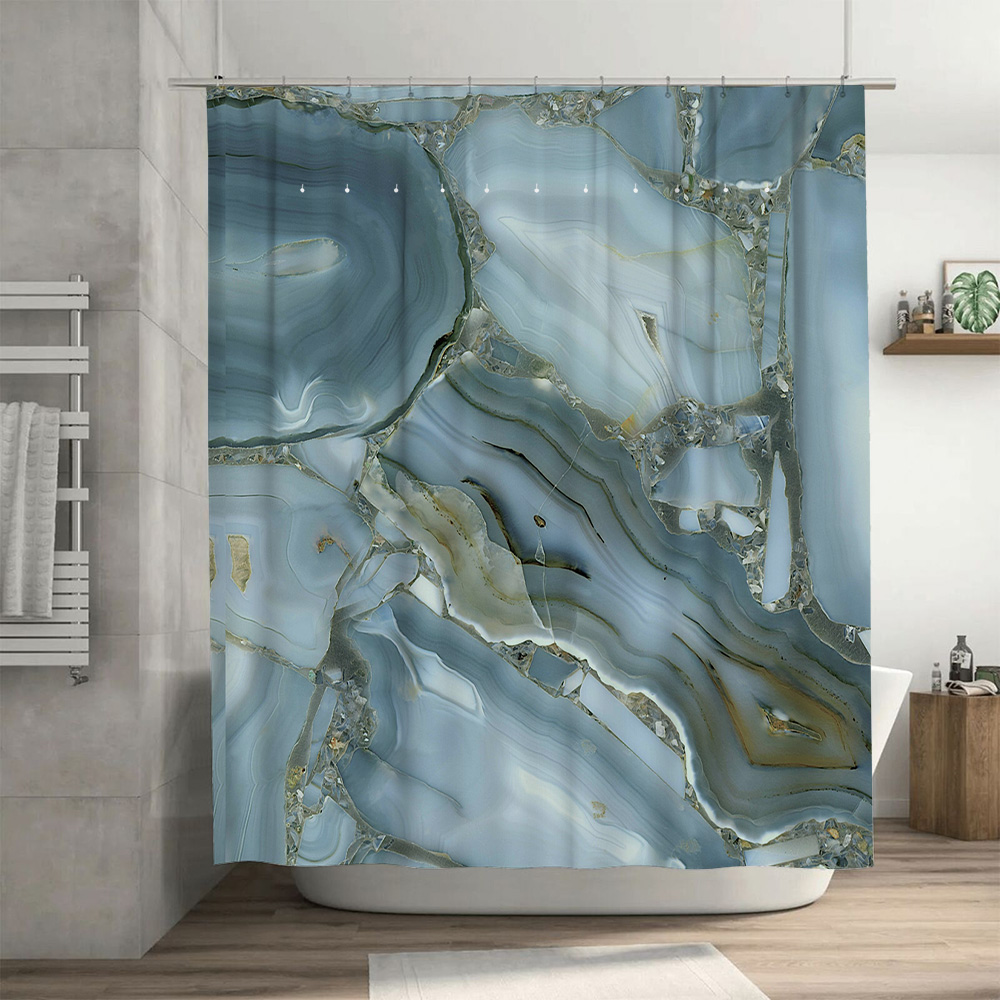 Blue Marble Shower Curtain Wat - огляд і ціна Home Bathroom Images