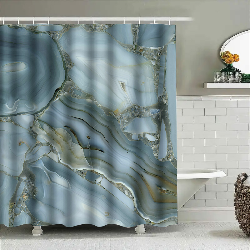 Blue Marble Shower Curtain Wat - огляд і ціна Home Bathroom Images