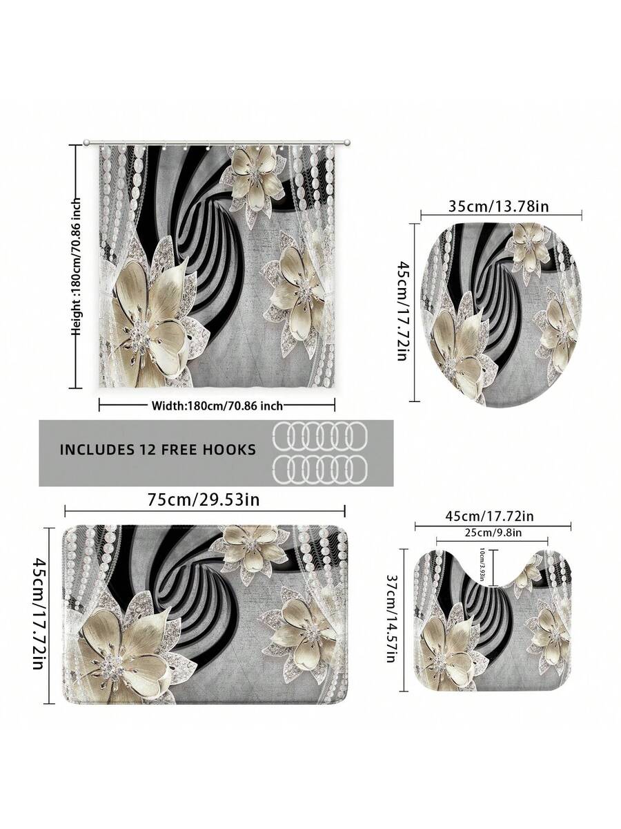 1pc/4pcs Bathroom Curtains Sho - огляд і ціна Home Bathroom Set