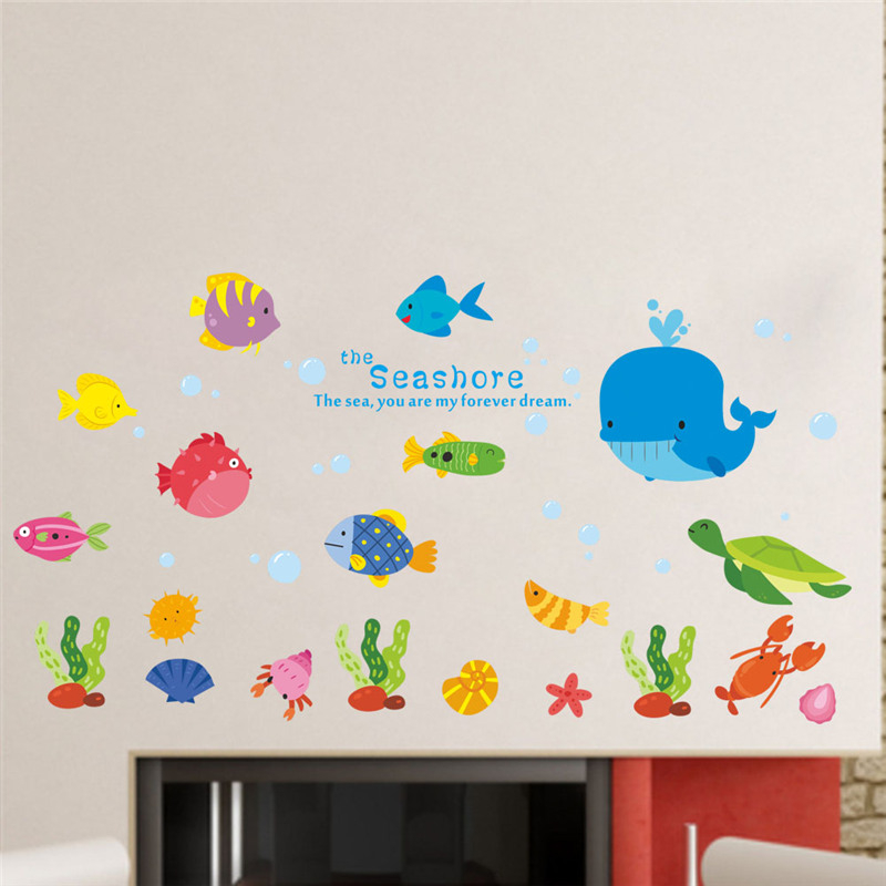 Cute Fishes Whale Shark Sealif - огляд і ціна Home Bathroom Wall Tiles