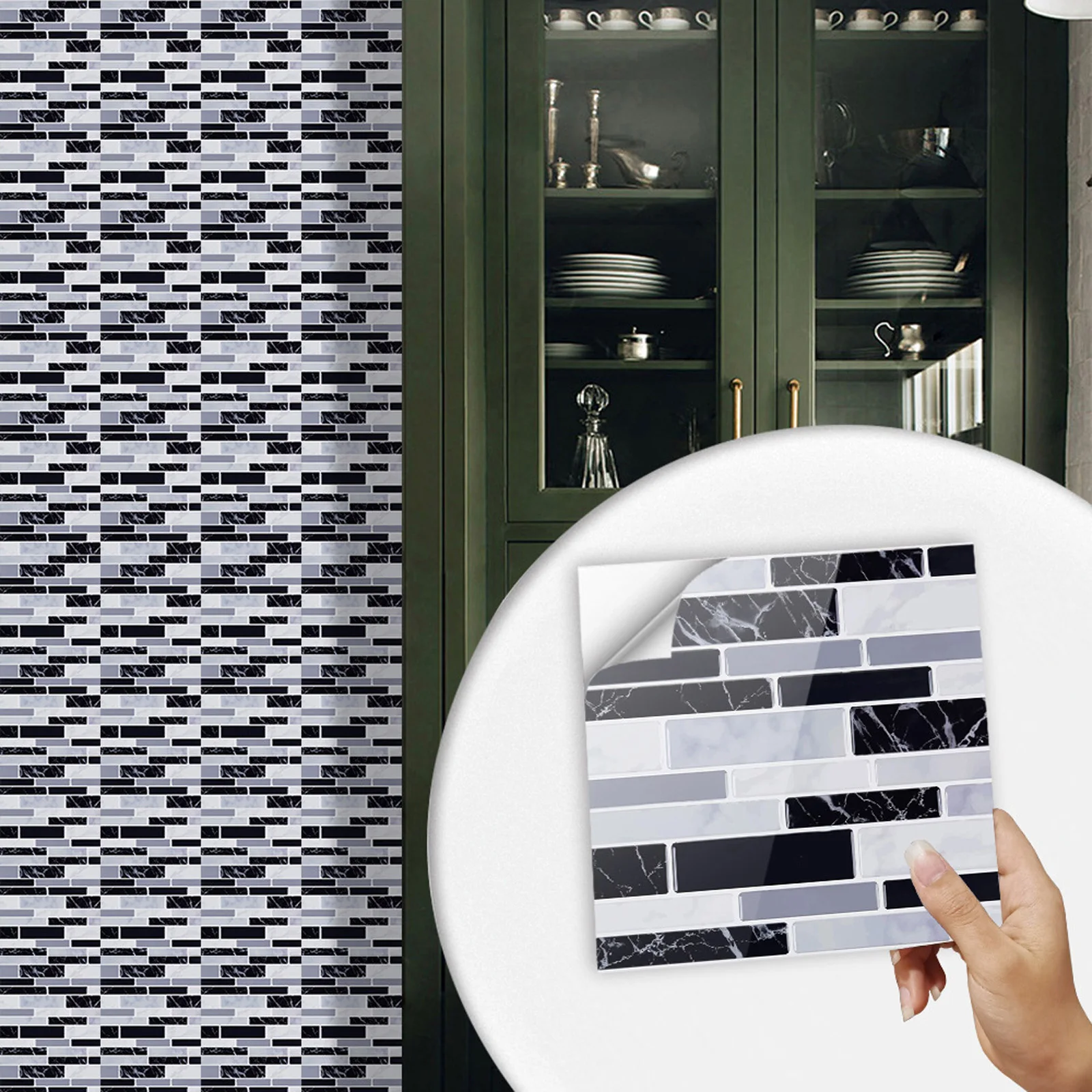 10x Self-Adhesive 3D-Mosaic Ti - огляд і ціна Home Bathroom Wall Tiles