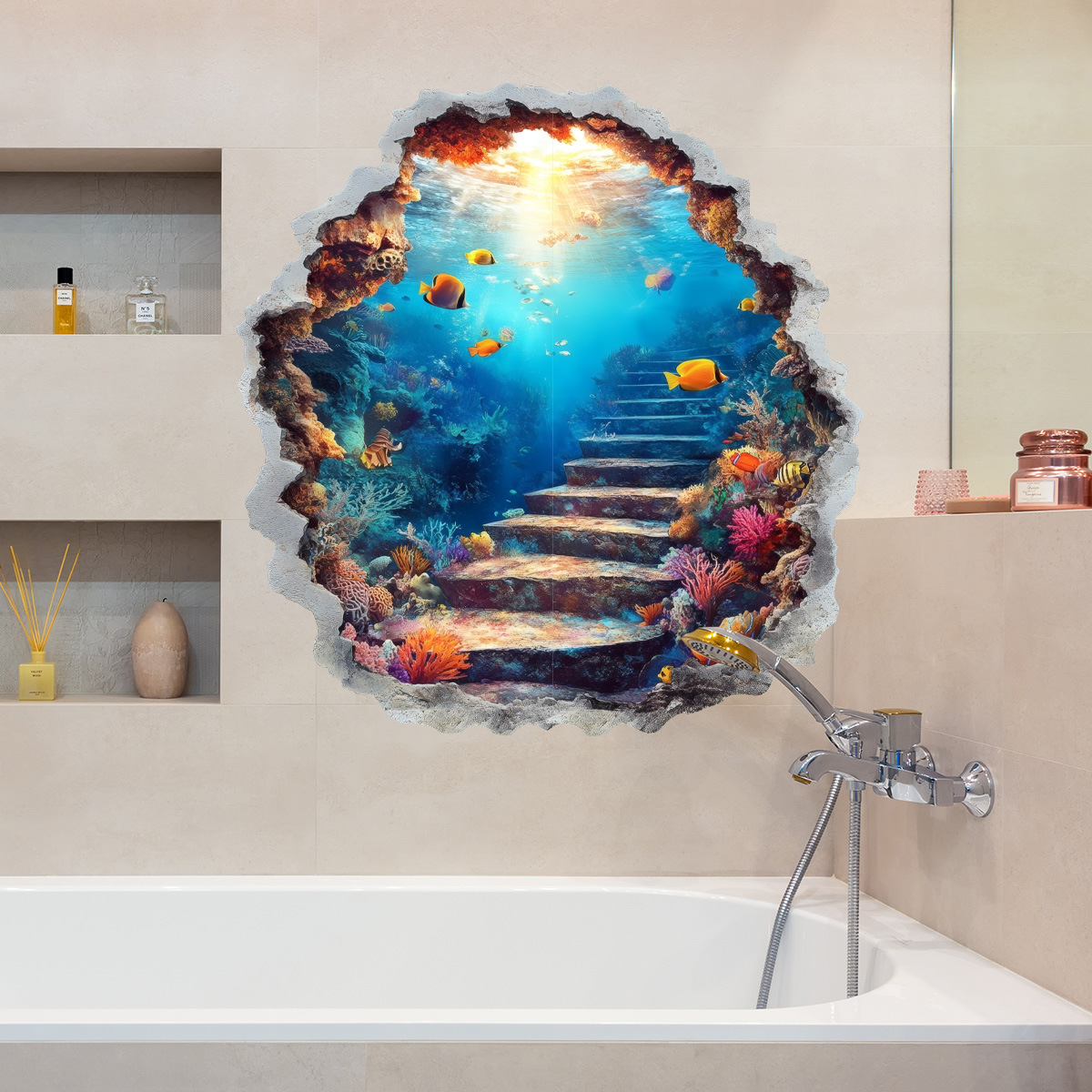 3D Underwater World Dolphin Br - огляд і ціна Home Bathroom Break