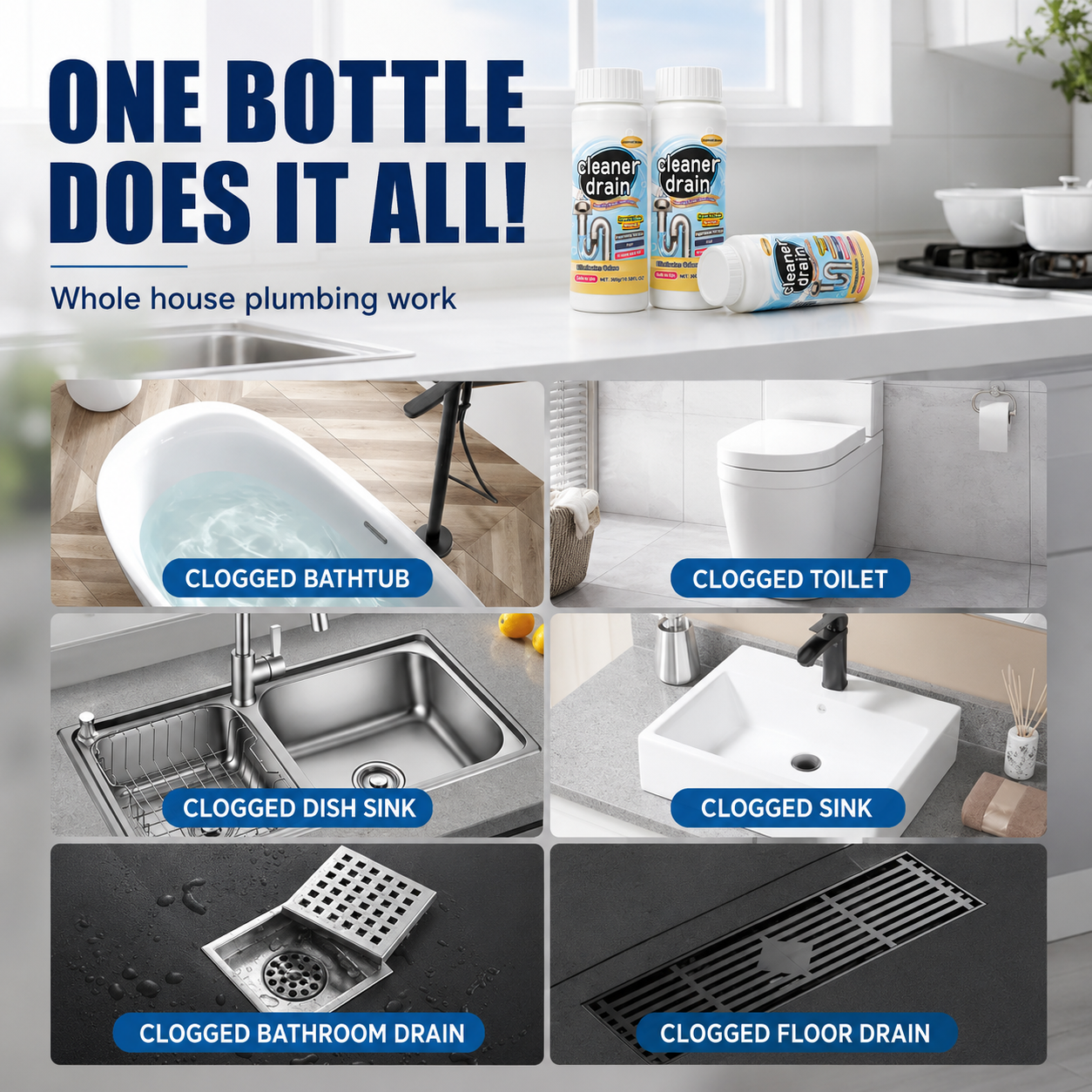 Drain Unblocker Powder for Kit - огляд і ціна Home Bathroom Break